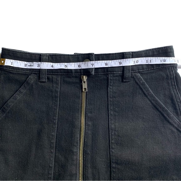 Madewell Denim Utility Zip A Line Skirt in Black Frost Size 24 - Picture 9 of 11
